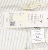 Cooper & Ella Ankle Pull-On Pinstripe Trouser Dress Pants White / Blue 14