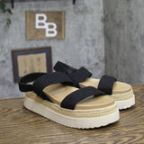 Wild Fable Elliot Platform 2-Band Sandals 94853011 Black 7.5M