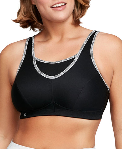 Glamorise Womens No-Bounce Camisole Sports Wirefree Bra 1066 1066 Black 36DD
