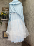 Ieena by Mac Duggal Womens Crepe A-Line Ball Gown Pockets Dress Powder Blue 12