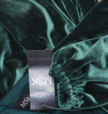 Msk Womens Long-Sleeve Stretch Velvet Dress 93017220X Emerald Green XL