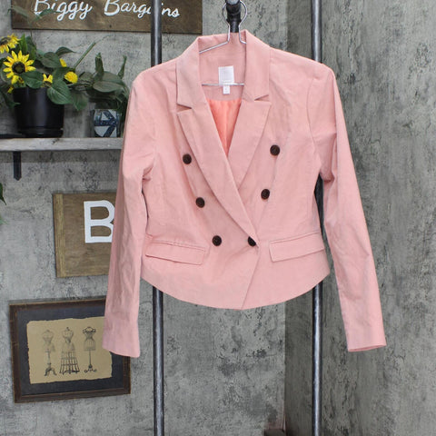 LC Lauren Conrad Womens Corduroy Blazer Jacket 165fa34c1ef4db Pink M