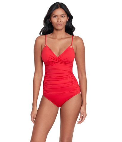Lauren Ralph Lauren Beach Club Toggle Underwire Tankini Swim Top 20401120 Red 12