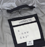 A New Day Womens Water Resistant Nylon Puffer Jacket 90982148 Gray / Black S
