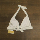 Michael Michael Kors Womens Halter Logo Bikini Swim Top MM7M161 White M