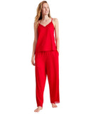State Of Day Womens Lace-Trim Camisole Pajama Top 100198303MS Tango Red 2XL