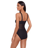 Lauren Ralph Lauren Square Neck Over-the-Shoulder One-Piece Swimsuit Black 12