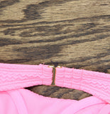 Salt + Cove Wavy-Scrunch Scoop-Neck Bralette Bikini Swim Top Bright Rose Pink M