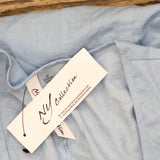 Ny Collection Sleeveless Chambray Dress with Chain Details Light Denim Blue M