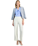 Kasper Womens Stretch Crepe Pull-On Lined Trouser Pants Vanilla Ice Off White M