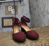 Style & Co. Two Piece Stacked Heel Dress Pumps Berry Microsuede Purple 8.5M