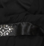 S.L. Fashions Satin Trim Sequin Embellished Dress Black 18