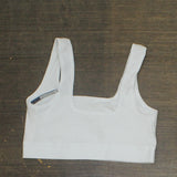 Gap Body Womens Logo Comfort Square-Neck Ribbed Bralette GPW01052 Optic White S