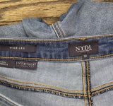 NYDJ High Rise Wide Leg Ankle Jeans A694914 Barcelona Blue 10