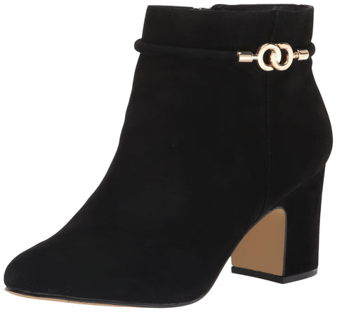 Bella Vita Womens Genuine Suede Leather Diaz Block Heel Bootie DIAZ Black 8.5M