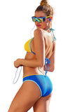 Becca Womens Crinkle Crush Textured Bikini Bottom 128457 Ocean Blue XS