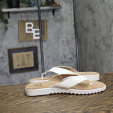 Aerosoles Jordyn Cushioned Flip Flop Thong Sandals White Faux Leather 9.5M