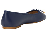 Lauren Ralph Lauren Womens Jayna Flat Leather Bow Refined Navy Blue 6.5B
