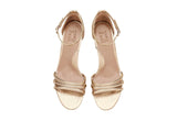 Naturalizer Heidi Faux Leather Block Heel Sandals Light Champagne Brown 6.5M