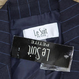 Le Suit Womens Pinstriped Suit One Button Jacket 50040364 Navy Blue 2P