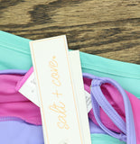 Salt + Cove Juniors Colorblocked Midkini Bikini Swim Top 807147 Pink Multi XS