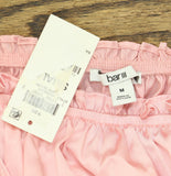 Bar III Smocked Off-the-Shoulder Ruffled Blouse Top 100143301 Cupid Blush Pink M