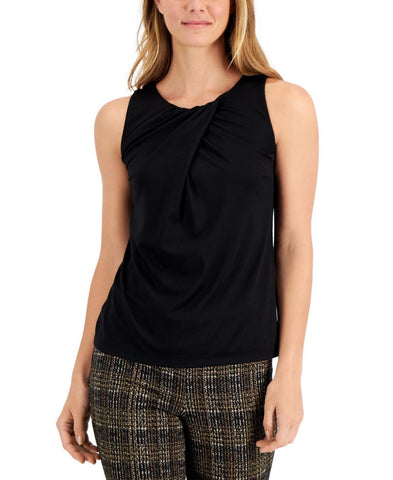 Anne Klein Women's Twist-Neck Sleeveless Top 10853369 Black XL