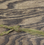 Fashion Braided Twist Seed Bead Knot Tassel Necklace Gold / Green 24" + 3.5"