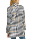 Karl Lagerfeld Paris Women's Plaid Mid-Length Button-Up Jacket L2HC6175