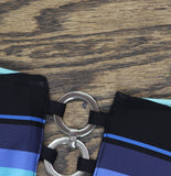 Michael Michael Kors Womens Ring-Front One-Piece Swimsuit Black Blue Multi 10