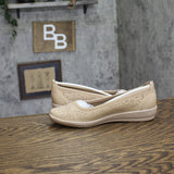 Easy Spirit Alessia Womens Slip On Demi Wedge Flats Medium Neutral Brown 8M