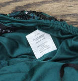 B. Darlin Sequin Open Back Prom Gown Green M