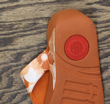 Fitflop Womens Lulu Flowerz Leather Toe-Post Sandals JE1-C36 Peach Orange 6M