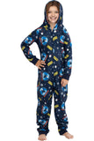 Intimo Polar Express Hooded Footless One-Piece Union Suit Blue Multi XXS/XS