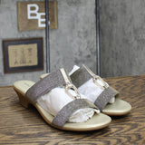 Karen Scott Womens Glitter Shiny Eanna Sandals EANNA Silver Grey / Gold 10M