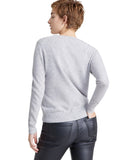 Charter Club Women's Cashmere L'Amour Embroidered Crewneck Sweater Gray M