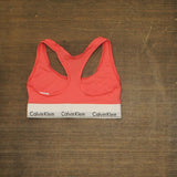 Calvin Klein Womens Lined Racerback Sports Bra Coral Pink Multi XS