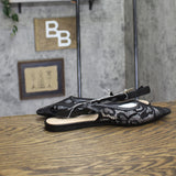 A New Day Womens London Lace Sling Back Bow Flats 94303529 Black 10M