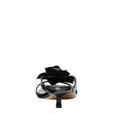 Michael Michael Kors Floral Embellished Leather Kitten Heel Sandal Black 7.5M