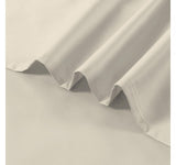 Color Sense 300 Thread Cotton Sateen 4-Piece Sheet Set Ivory Off White Queen