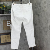 Cooper & Ella Ankle Pull-On Pinstripe Trouser Dress Pants White / Blue 14
