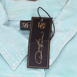 DG2 Womens Ruffle Hem Jean Trucker Jacket 688254 Aqua Blue Green XL