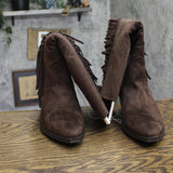 Universal Thread Patsy Tall Fringe Western Boots 94463424 Chocolate Brown 7.5M