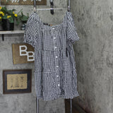 Black Tape Womens Trendy Plus Size Button Front Trapeze Dress Black / White X