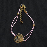 Fashion Beaded Pineapple Turtle Seashell Beach Bracelet Set Gold / Pink / White