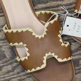 A New Day Womens Helena Whipstitch Slide Sandals 89885825 Tan Brown 8M