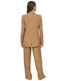 DKNY Single-Button Notch-Lapel Blazer with Front Pockets Whiskey Brown 8