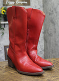 Universal Thread Reed Western Mid-Calf Boots Faux Leather 94822653 Red 7.5M