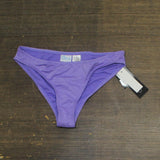 California Waves Metallic Shine Hipster Bikini Bottoms Swimsuit Purple S