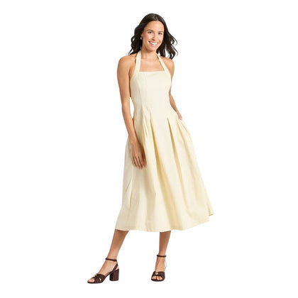 A New Day Womens Midi Woven Halter Dress 94439753 Cream Off White XL